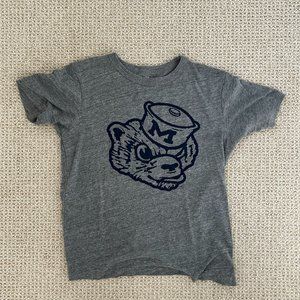 Vintage Michigan Wolverine T-Shirt Gray Cotton